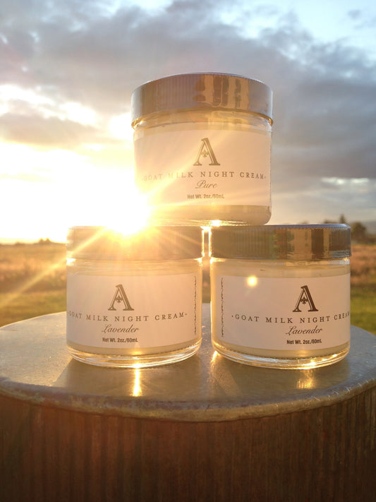 Fresh Goat Milk Night Cream smooth as silk: Lavender or Pure 